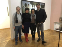 куратор Центра Помпиду Николя Лючи-Гутников, экс атташе по культуре Посольства Франции в Украине Анн Дюрафле, зам. замдиректора МСИО Любовь Заева и директор МСИО Семен Кантор в МСИО 14.02.2020. 