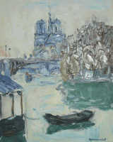 Николай Дронников. Вид на остров Сан Луи, 1981 г. (масло)