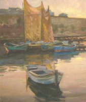 Наталия Лоза. "А на закате сушат сети" (холст, масло, 2006 г.)