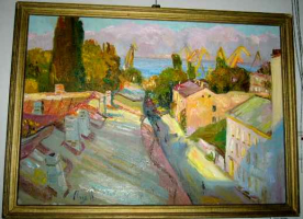 Наталья Лоза. Осень, крыши 2008 50х70