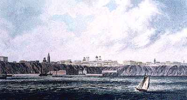 Вид Одессы с моря, 1832 - Coloured copperplate, designed Slade A., engraving Clark J. - Slade A., Records and travels in Turkey, Greece etc., v.1, London 1832. - Athens, Collection Eu. Finopoulos
